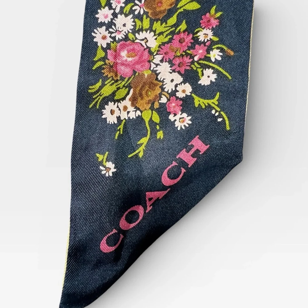 Coach Pale Yellow Leather Tote with Matching Wallet and Floral Scarf - Picture 14 of 16